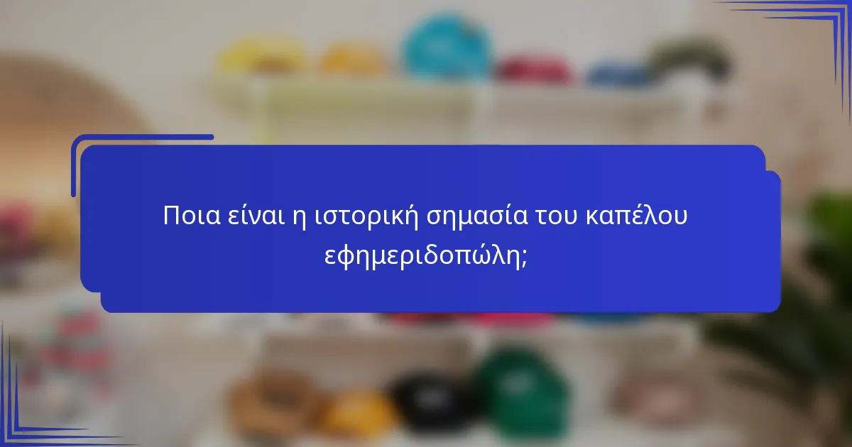 Ποια είναι η ιστορική σημασία του καπέλου εφημεριδοπώλη;