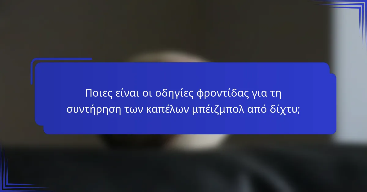 Ποιες είναι οι οδηγίες φροντίδας για τη συντήρηση των καπέλων μπέιζμπολ από δίχτυ;