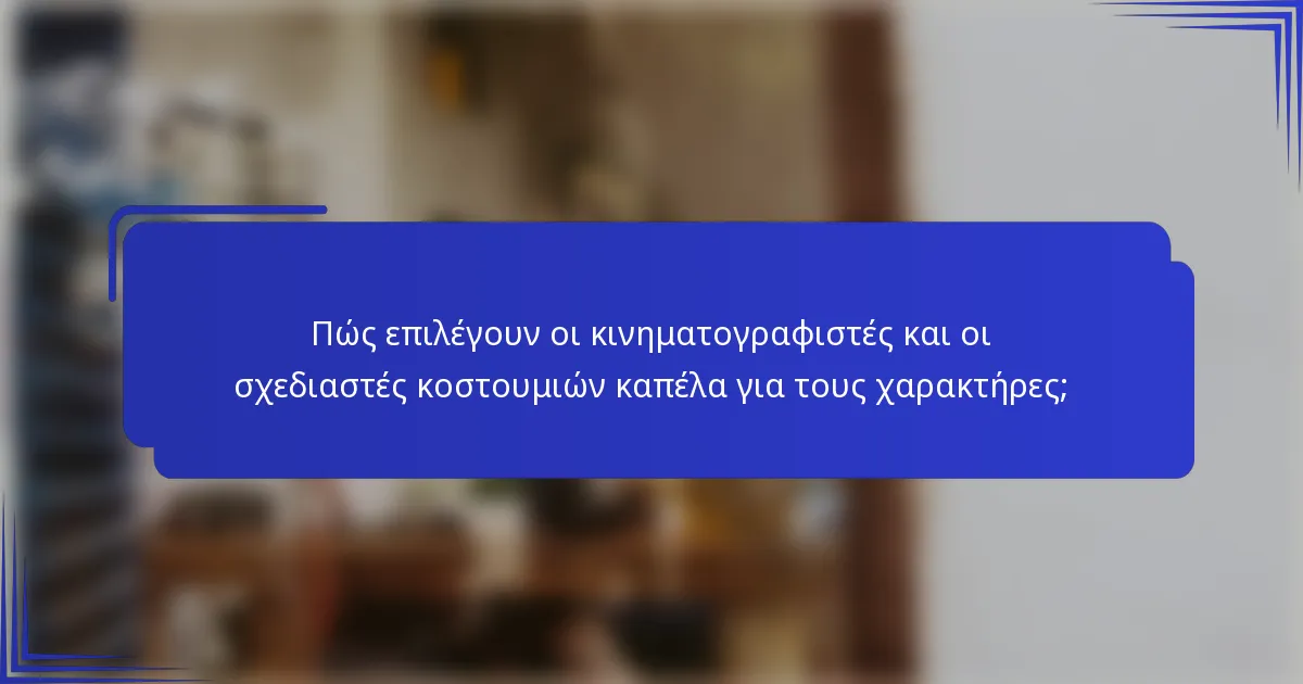 Πώς επιλέγουν οι κινηματογραφιστές και οι σχεδιαστές κοστουμιών καπέλα για τους χαρακτήρες;