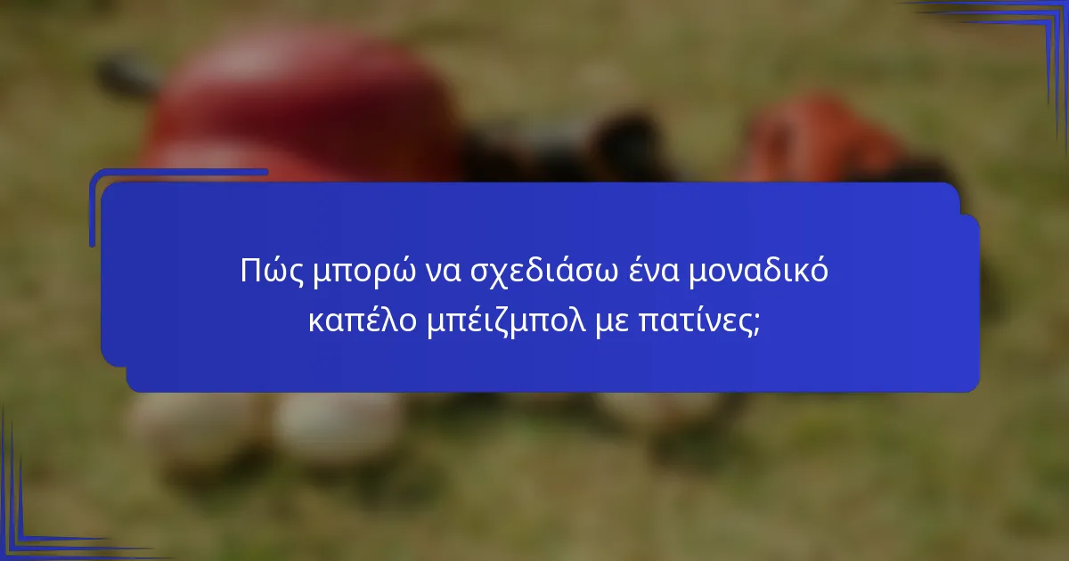 Πώς μπορώ να σχεδιάσω ένα μοναδικό καπέλο μπέιζμπολ με πατίνες;