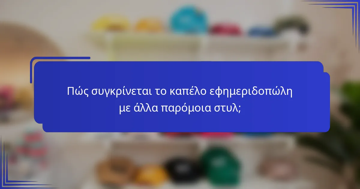 Πώς συγκρίνεται το καπέλο εφημεριδοπώλη με άλλα παρόμοια στυλ;
